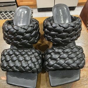 Marc Fisher Women's Black Braided Sandals